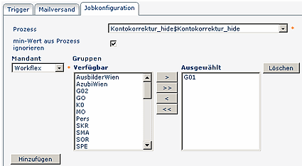 jobkonfig umbuchen